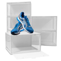 6er Set Weiße Schuhbox Stapelbar Aufbewahrungsbox Kunststoffbox Schuhkasten Schuhkarton Schuhorganizer Bis Gr.47