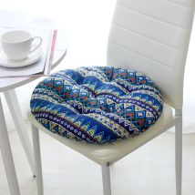 Coussins De Chaise Coussin De Siège Intérieur Extérieur Salle À Manger Jardin 40x40cm Rond [bleu Ethnique]