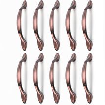 10 Stück Vintage-möbeltürgriffe, Vintage-schrankgriffe In Bogenform, Möbelgriffe (96 Mm Lochabstand, Rotbronze)