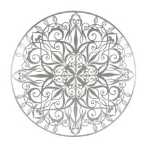 Luxus Metal Art Wanddeko Mandala Silber Rund 80cm