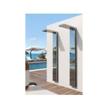 Fontealta Pooldusche Edelstahl 220x110mm – Kaltwasserdusche für Garten und Pool – Wandmontage – modernes italienisches Design