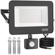 Projecteur Led Extrieur Dtecteur De Mouvement 50w, 5000lm Spot Led Extrieur Tanche Ip66 6500k Blanc Froid Pour Cour, Garage,patio