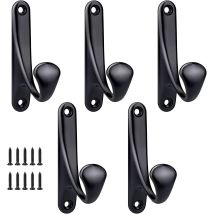 Ccykxa Screw-in Wall Mounted Coat Hook, 5 Pcs Minimalist Heavy Duty Zinc Alloy Wall Mounted Coat Hook For Door Entryway Bedroom Bathroom Multi-purpose