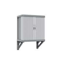 Rolling Space Wall Cab, Armadio Da Muro Con Due Antine Scorrevoli, 2 Ripiani Interni Modulabili, Da Interno E Esterno, In Plastica, 59x36x59 Cm - 