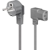GOOBAY Kaltgerätekabel 2 m grau – abgewinkelte Schutzkontaktstecker – Elektroinstallationen & Smart Home