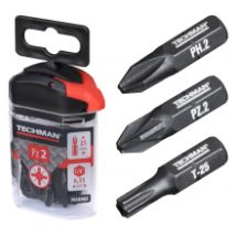 Puntas De Destornillador 's2 Black', 10 Unidades, Ph3 25 Mm Techman