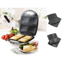Domo - 2in1 Sandwichmaker 4er Muschelplatte, Waffeleisen, Gabel