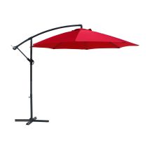 Mobili Rebecca - Rebecca Mobili Paraguas De Jardín Rojo 3x3 Parasol Descentralizado De Acero Apertura De Manivela