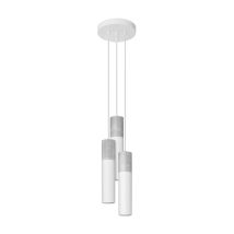 Greenice – BORGIO 3P White Suspension Lamp – Concrete and Steel – 20 cm x 20 cm x 110 cm – GU10, 3x max 10W LED