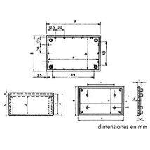 Contenitore coperchio – tkcp2g – grigio – 110 x 70 x 53,9 mm – 85 g – ABS – 4 supporti per PCB – TEKO
