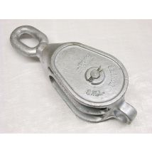 Securefix Direct - 1.1 Ton 5' Gmi Double Block With Swivel Eye Galvanised - 18mm Fibre Rope Safety Lifting