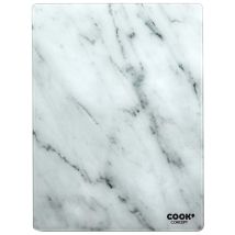 Cook Concept Kd3348 - Tagliere Rettangolare In Vetro Temperato Effetto Marmo Bianco E Grigio, H0,4 X 30 X 40 Cm