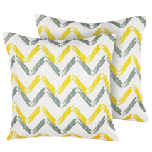 Beliani - Conjunto De Cojines De Jardín Amarillo Y Gris De Poliéster Multicolor 45 X 45 Cm Decoración Para Exterior Resistente Al Agua Affile