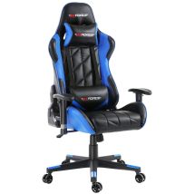 Gtforce - Pro Gt Leather Racing Sports Office Chair In Black And Grey
