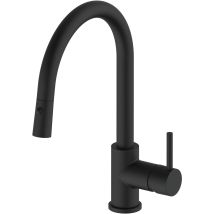 Küchenarmatur Mix/35d - Druckfeste Armatur Ausziehbar Mit Langlebigem Keramikscheiben, Schwarz Matt