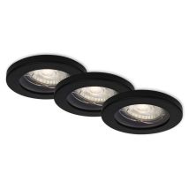 Brilo - Led Einbauleuchten 3er Set Gu10 Ip65 5 W Matt-schwarz Metall-kunststoff Ner