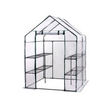Gardiun - Serra Pvc/acciaio New Leaf 4 Ripiani 143x143x195 Cm Verde Con Porta Con Cerniera
