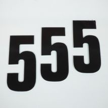 3 Sticker Aufkleber Rennnummer Fünf 5 Schwarz Blackbird 130x70mm