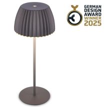Briloner Riffle Lampada Da Tavolo Led Senza Fili Ip44, Dimmerabile, Touch, Batteria Ricaricabile, Vincitrice Del German Design Award 2025, Antracite, 