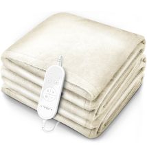 Termocoperta Scaldasonno 180x130cm Crema Certificato Tüv Süd Gs Scaldaletto Elettrico Con Spegnimento Automatico Coprimaterasso Termico Timer 9 