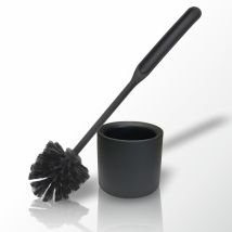 York Scopino Per Wc Con Supporto, Per La Pulizia Del Wc, Per Hotel Gasthof Pension Restaurant Moderno, Nero Opaco, 35 X 11 Cm