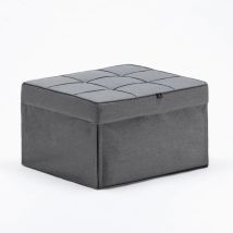 Pouf Poltrona Letto Pieghevole In Tessuto Sweet Relax - Grigio Scuro