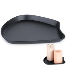 Soporte Para Velas Decorativas, Metal Negro, 17 X 15,5 Cm