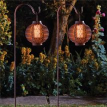 Unbekannt - 2 X Smart Garden Solar Forli Flaming Lantern Led Light Silhouette Shepherds Hook