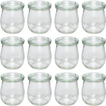 Conserve Con Coperchio In Vetro - Capacità: 220 Ml - Forma A Tulipano - 12 Pz. - Weck