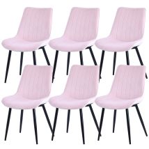 Chaises Salle À Manger Rose Velours 53x88 Cm Set De 6 Homavo