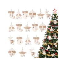 Juego De 6 O 12 Adornos Colgantes De Madera De Estilo Pastoral Nórdico Para Decoración Del Hogar, Ideal Para Cafeterías, Fiestas Navideñas.