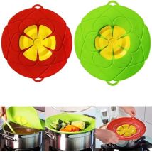 Juego De 2 Tapas Herméticas, De 26 Cm Y 28 Cm, Con Tapón Antigoteo, Protector Antisalpicaduras Para Microondas, Tapas De Silicona Sin Bpa, Aptas Para 