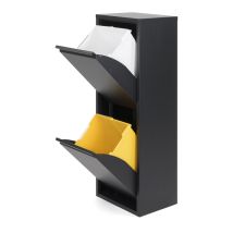 Recycling Metallschrank 2 Schubladen Schwarz 92x35x25cm