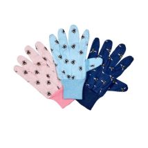 Briers - 3 X Bee All Rounder Gardening Utility Garden Grip Gloves Cotton Medium