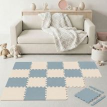 18 Pezzi Tappeto Gioco Bambini - 30x30 Piastrelle Eva - Pavimento Morbido Puzzle