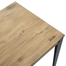 Box Furniture - Mesa Lunds Cuadrada 80x80x75cm Negra En Madera Maciza De Pino Acabado Vintage Estilo Industrial