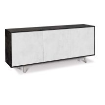 Armadio Mobile Madia Contenitore Buffet Nero Bianco Soggiorno Credenza