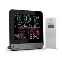 Estación meteorológica WiFi negra y gris – Pronóstico 3 días – Temperatura interior y exterior – Conectividad WiFi – La Crosse Technology