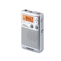 Sangean DT250 – Radio portátil analógica AM/FM – Pantalla LCD retroiluminada – Control de volumen rotativo – Apagado automático