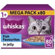 Whiskas - 1+ Fish Favourites Adult Wet Cat Food Pouches In Jel - 85g - 811972