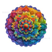 3d Mandala Wind Spinner - Classic Round Kinetic Hanging Metal Wind Catcher, Indoor Outdoor Fairy Tale Garden Sculpture For Thanksgiving, Christmas, 