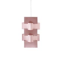 Sospensione Moderna 1 Luce Building In Polilux Rosa Metallico D60 Made In Italy