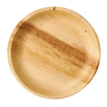 Assiette En Feuille De Palmier, Ronde, 23 X 2,5 Cm, 25 Pièces.