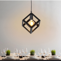 Modern Colorful Pendant Light Cube Shape Pendant Lights Vintage Retro Ceiling Lamp Black