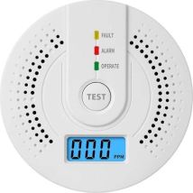 Pair Détecteur De Monoxyde De Carbone À Batterie Remplaçable Avec Affichage Numérique Led, Alarme De Co Pour La Sécurité De La Maison, Moniteur De Co 