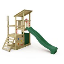 Torre Gioco Fruityforest Con Scivolo, Torre Da Arrampicata Con Sabbiera, Scala E Accessori Da Gioco - Verde - Fatmoose