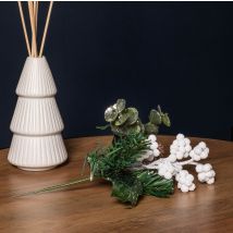 Samuel Alexander - 20cm Christmas Eucalyptus Pick With White Frosted Berries And Pinecone