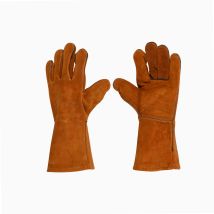 Vaggan Grillhandschuhe aus Leder – Hitzeschutzhandschuhe – 35 cm – Größe 11 – Ergonomisches Design – Zertifiziert für Grillfeiern