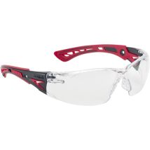 Bollé Safety Schutzbrille Rush+ klar kratzfest beschlagfrei PC/TPR Schwarz/Rot ATEX-zertifiziert