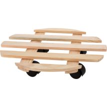 Progarden – Soporte para macetas con ruedas de madera 28 cm – Capacidad de carga 50 kg – Color natural